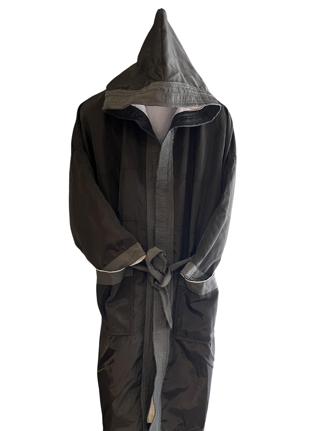 Waterproof Robe with Hood, Belted Sportswear Robe for Swimming, Towel Lining Inside for kids and unisex
