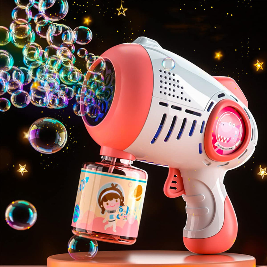 Bubble Machine Gun for Kids & Toddlers, Automatic Bubble Maker with 360° Leak-Proof Design, Bubble Gun Maker Blower for Backyard Birthday Parties