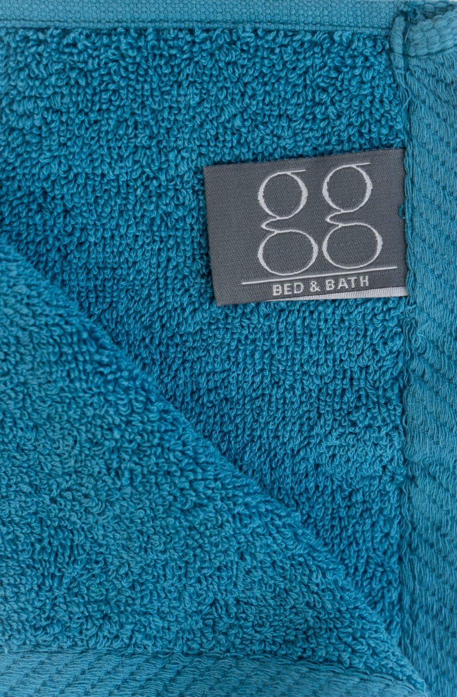 BB Bed & Bath Small Hand Towels, 100% Egyptian Cotton, 33x33 cm, White, Beige, Teal, Pink, 5 Pieces (Teal)