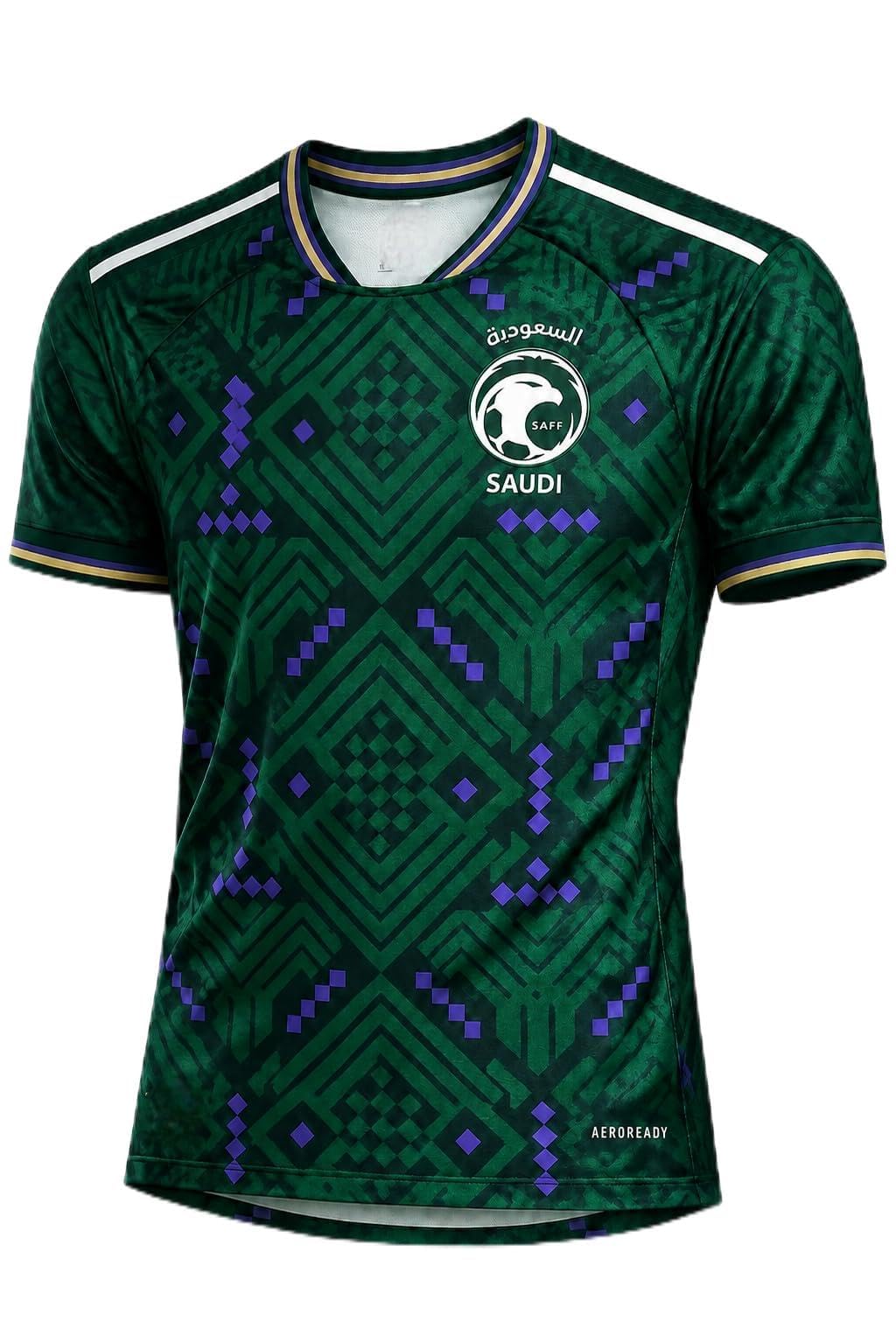 Saudi Arabia National Football Team Jersey, SAFF Crest, With Perfect High Material Crew Neck