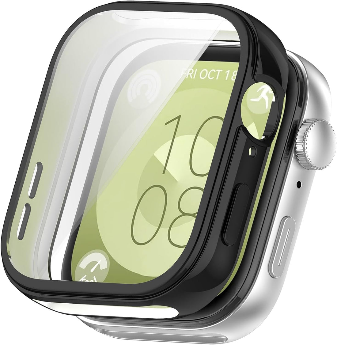 Next Store Compatible with Huawei Watch Fit 3 Case - Soft TPU Shockproof Cover - All-Inclusive Screen Protector Case - Compatible with Huawei Fit 3 (Black)
