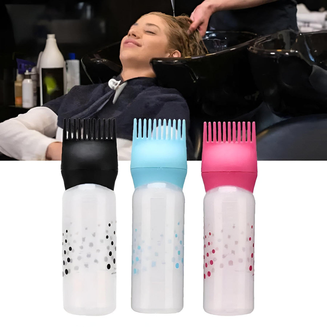 Improve Hair Color with Lightweight Oil Bottle | Scalp Massage Promotes Perfect Hair Dye Experience (3 Bottles)