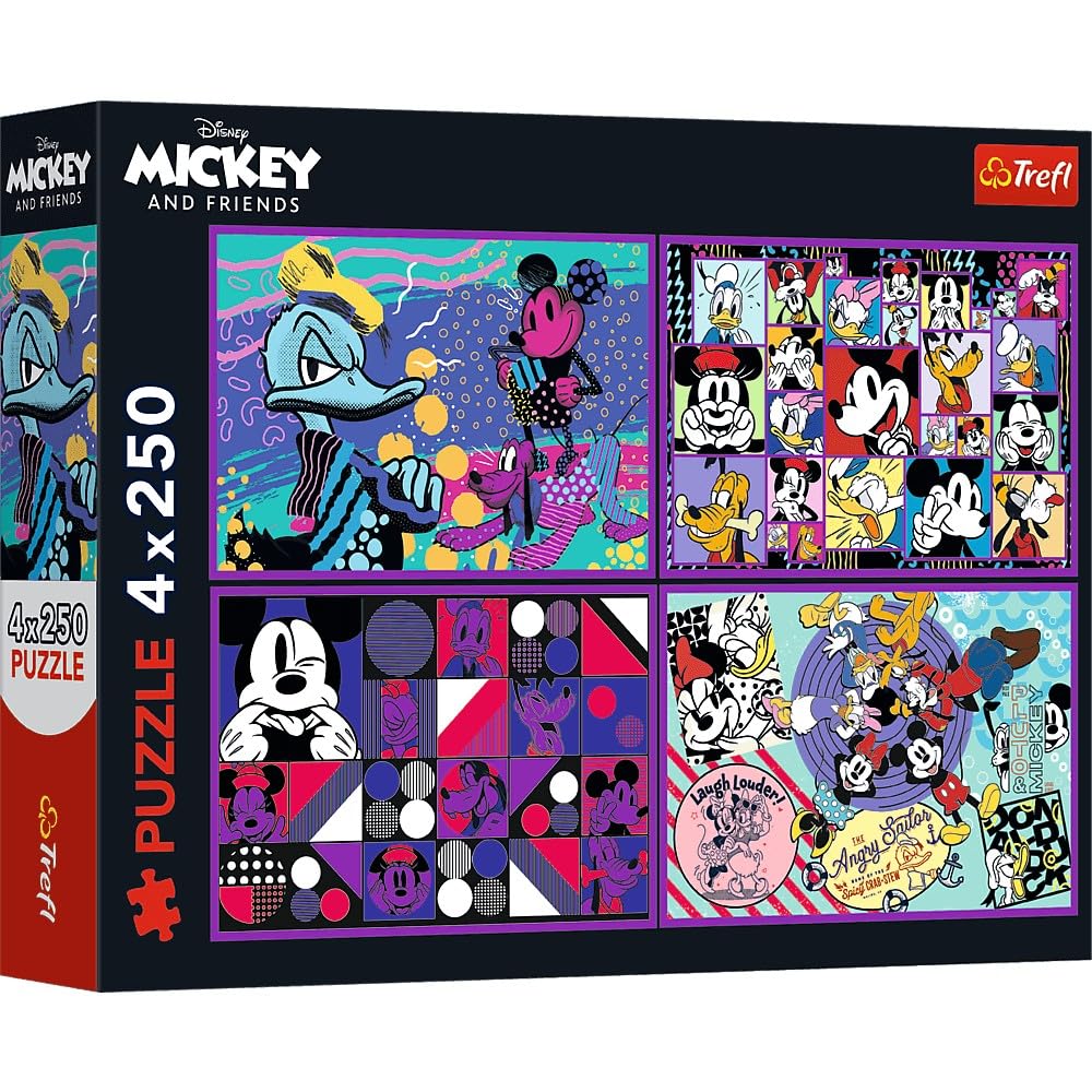 Puzzles - "4x250" - A series of Mickey Mouse adventures/Disney Mickey Mouse and Friends_FSC Mix 70%