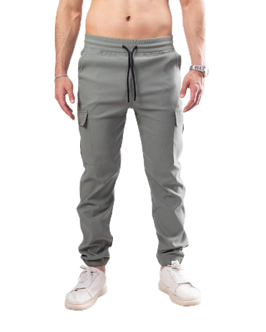 Premium Bengaline Cargo Sweatpants for Men – Minimalist Relaxed Fit Joggers – Multi-Pocket Casual Trousers