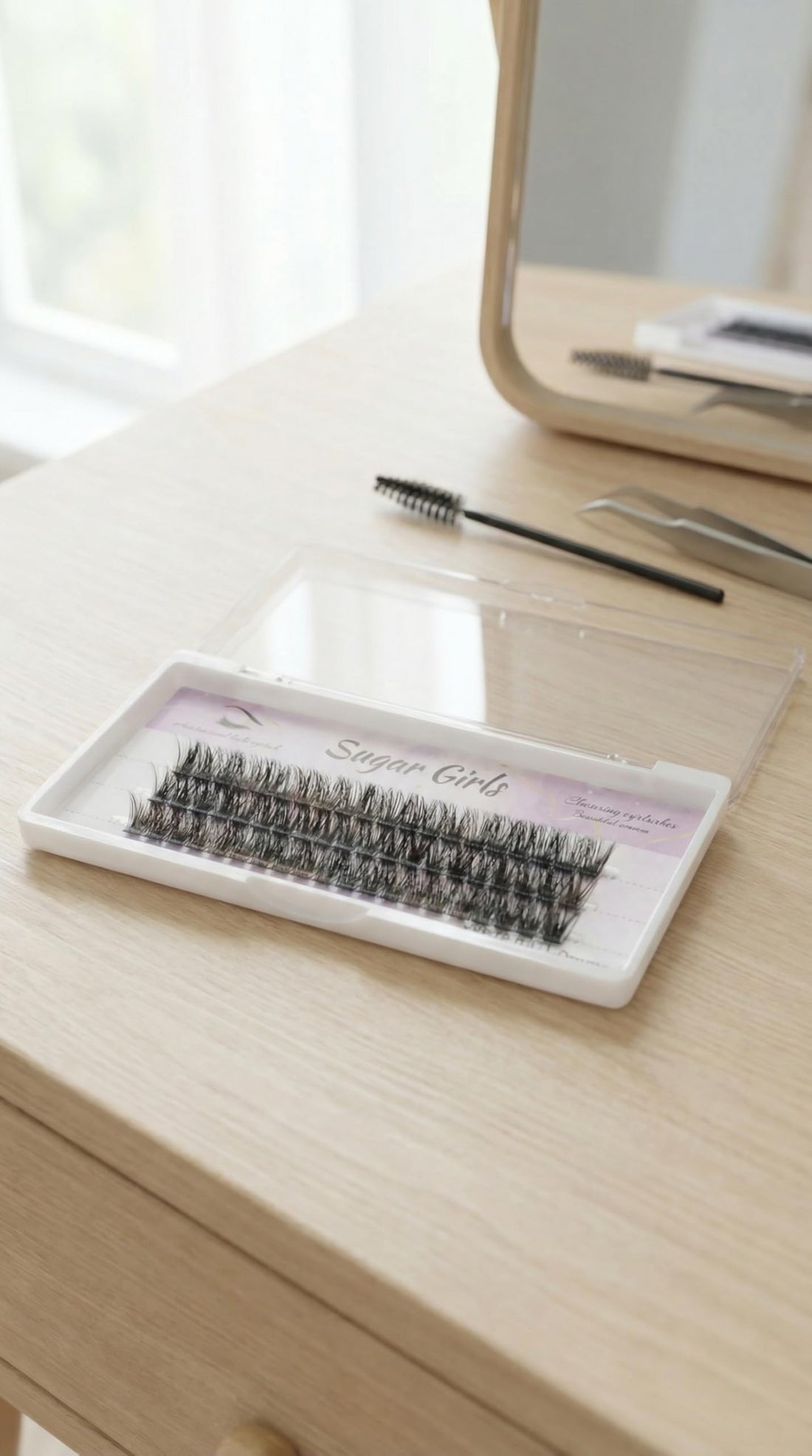 80 Individual Cluster Lashes Tray - Nopatia Short Lash Extensions 9mm High Curl, Micro Thickness - Light Bristles & Anti-Bacterial for Home Eyelash Extensions