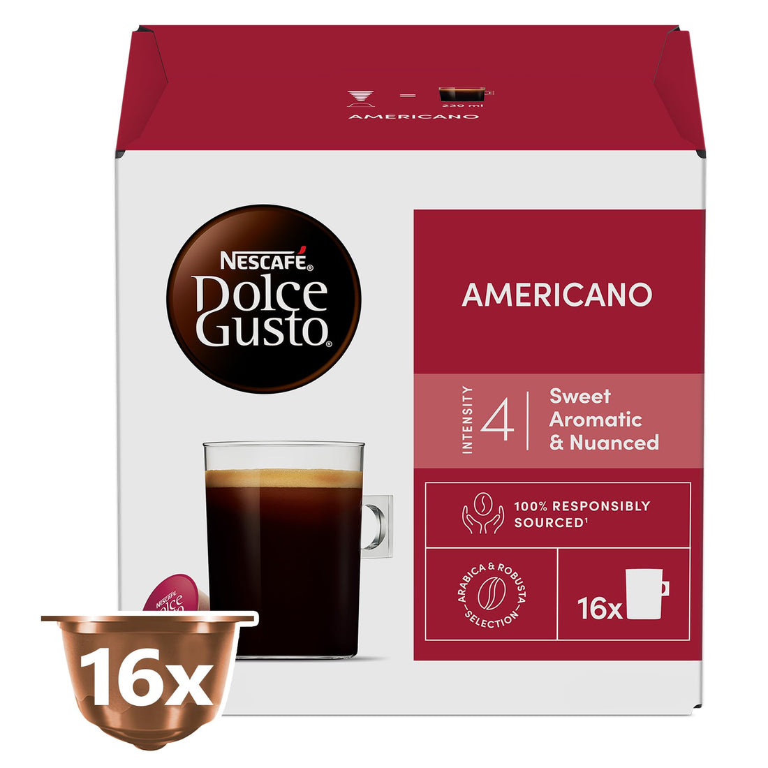 NESCAFÉ DOLCE GUSTO Café Americano Coffee Capsules 136g (16 Capsules, 16 Cups)