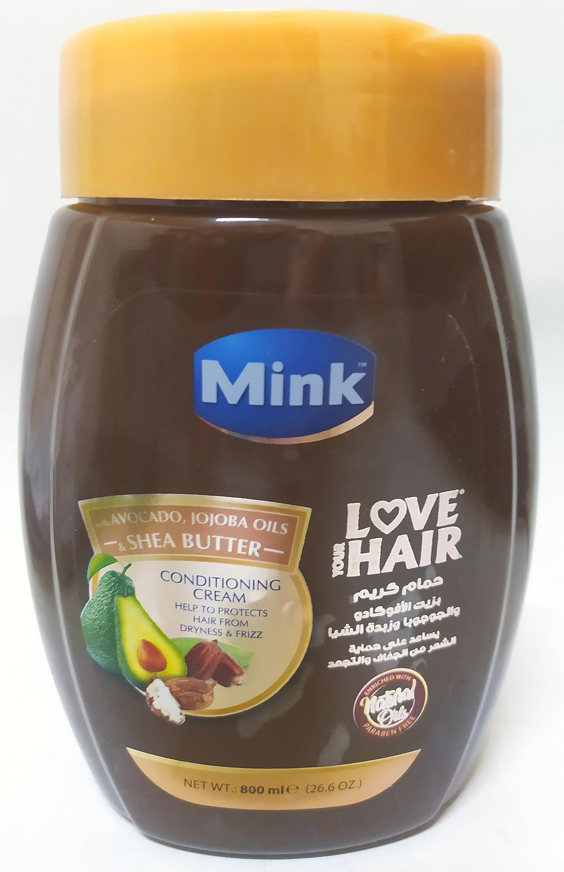 Mink Moisturizing Bath Cream with Avocado Oil, Jojoba and Shea Butter, 800 ml