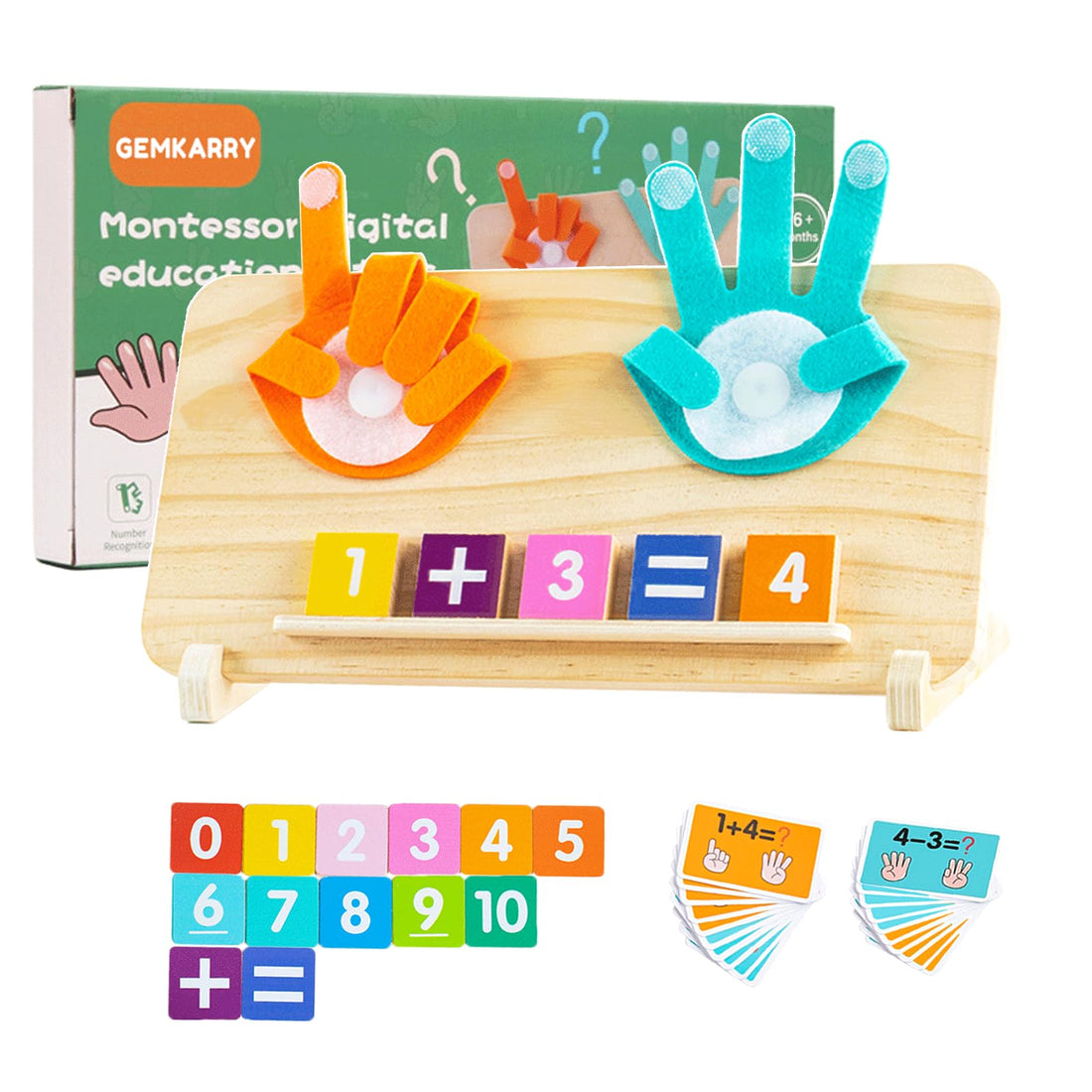 Toy from 3 Years, Montessori Toy from 3 4 5 Years Wooden Toy Finger Counting Math Gifts Boys Girls 3-9 Years Children's Toy Educational Games from 3-9 Years for Boys Girls STEM Birthday