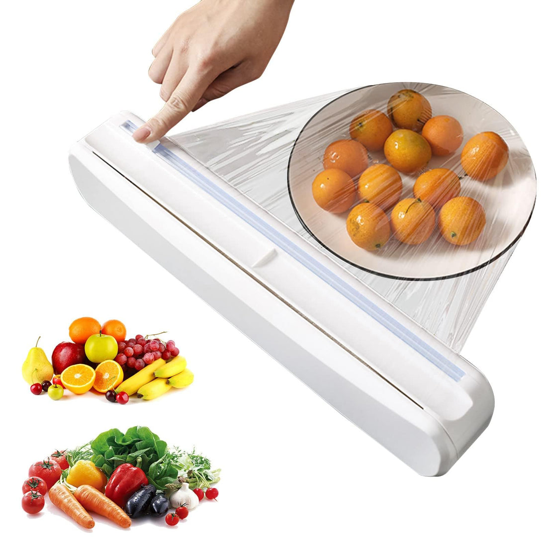 Tazweeq Plastic Wrap Dispenser With Cutter, Sturdy Food Cling Wrap Film Cutter, Press and Seal Plastic Wrap for 15.2-30.5 cm Foil and Waxed Paper