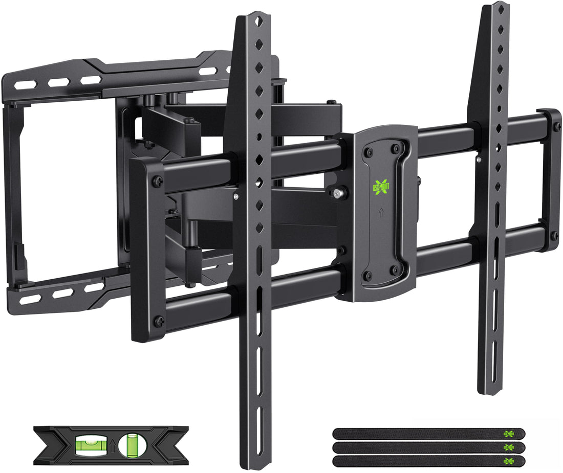 USX MOUNT Full Motion TV Wall Mount for Most 37-75 inch TV, Swivel and Tilt TV Mount with Dual Articulating Arms, Wall Mount TV Bracket Up to 132lbs, VESA 600x400mm, 16" Wood Studs, XML019