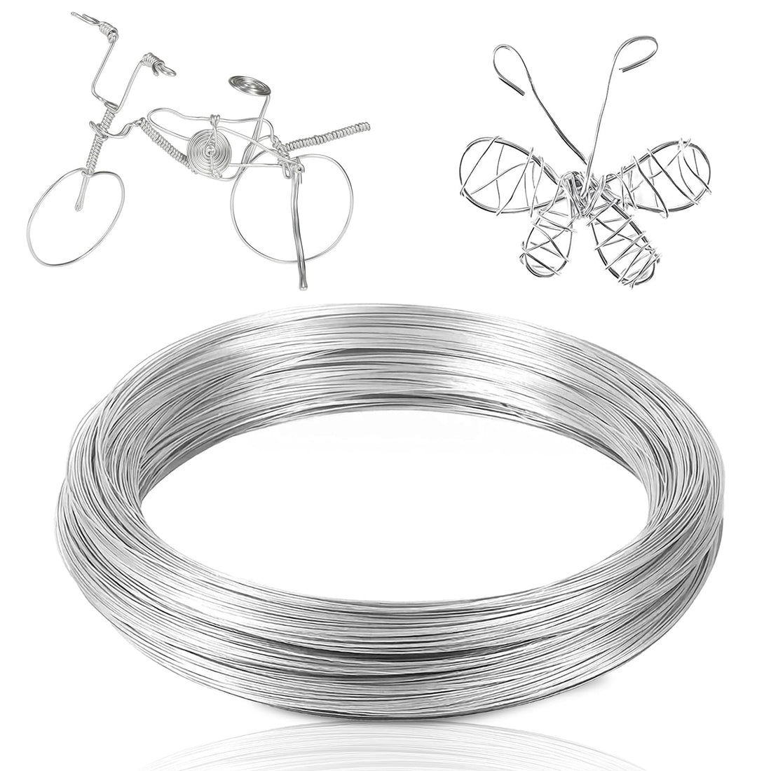Lonimia 1mm × 30m aluminum wire, craft wire, jewel wire for crafts aluminum wire, jewelry making, model making, fittings and sculptures silver aluminum