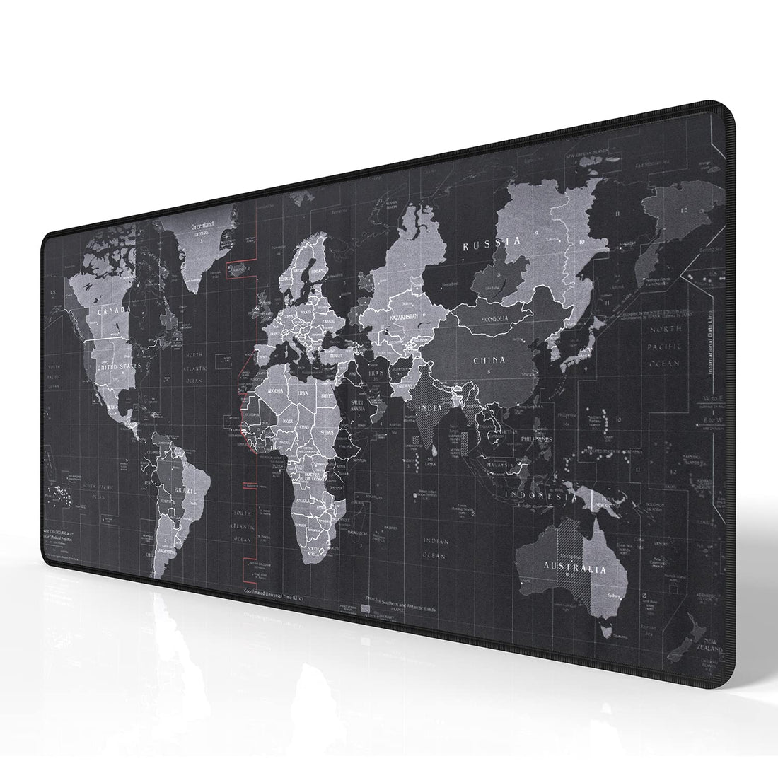 World Map Extended Gaming Mouse Pad, Large Desk Mat with Stitched Edges, Non-Slip Rubber Base, Smooth Surface Keyboard & Mouse Pad for Gaming, Office, Laptop & Desktop, 70 × 30 cm – Multi-Color