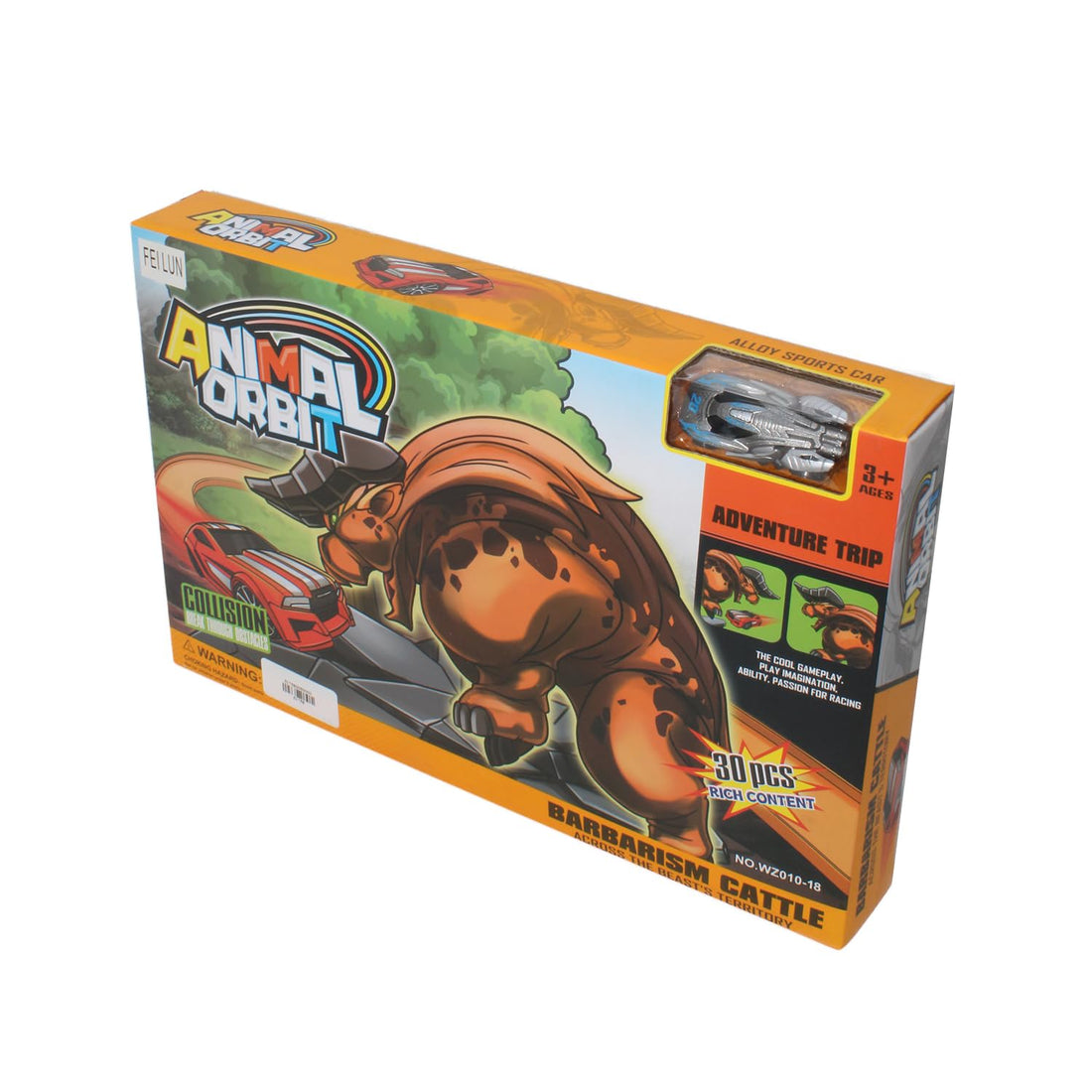 Animal Orbit Racing Set – Barbarism Cattle Adventure Track with Alloy Sports Car (30 pcs)