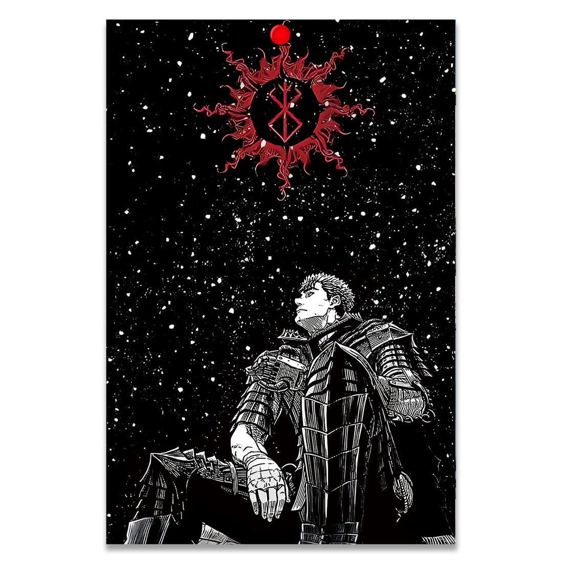 Anime Berserk Poster Guts Starry Sky Cool Artwork Canvas Poster Wall Art Decor Print Picture for Living Room Decoration 12" x 18" Unframed