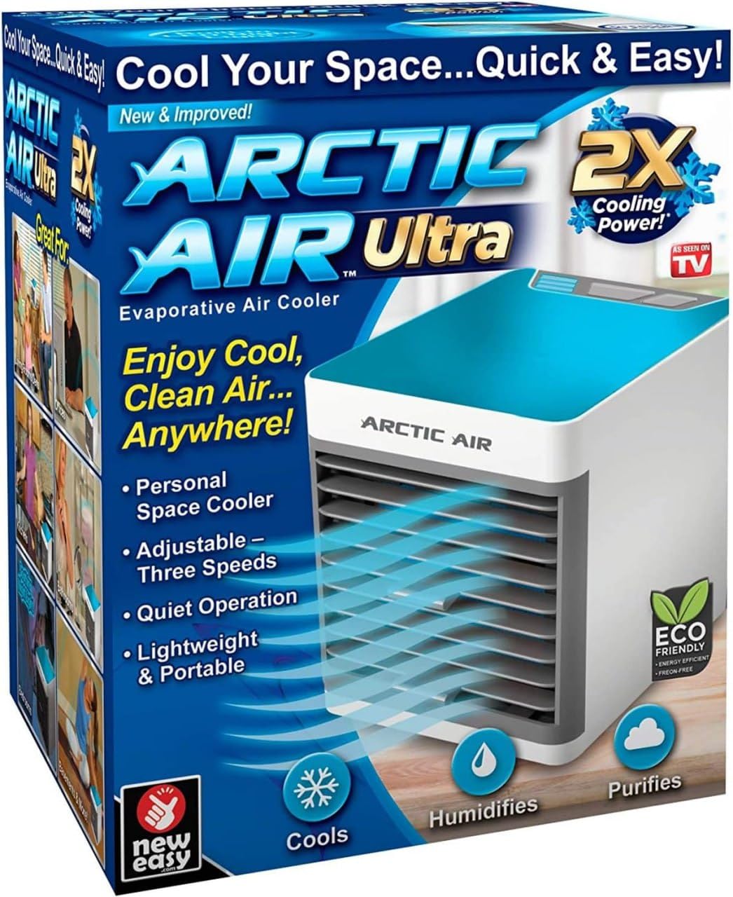 Compact Portable Air Conditioner Fan, Water Cooling System with Dual Fans, Quiet Desktop Air Cooler for Home, Office, Dorm Room