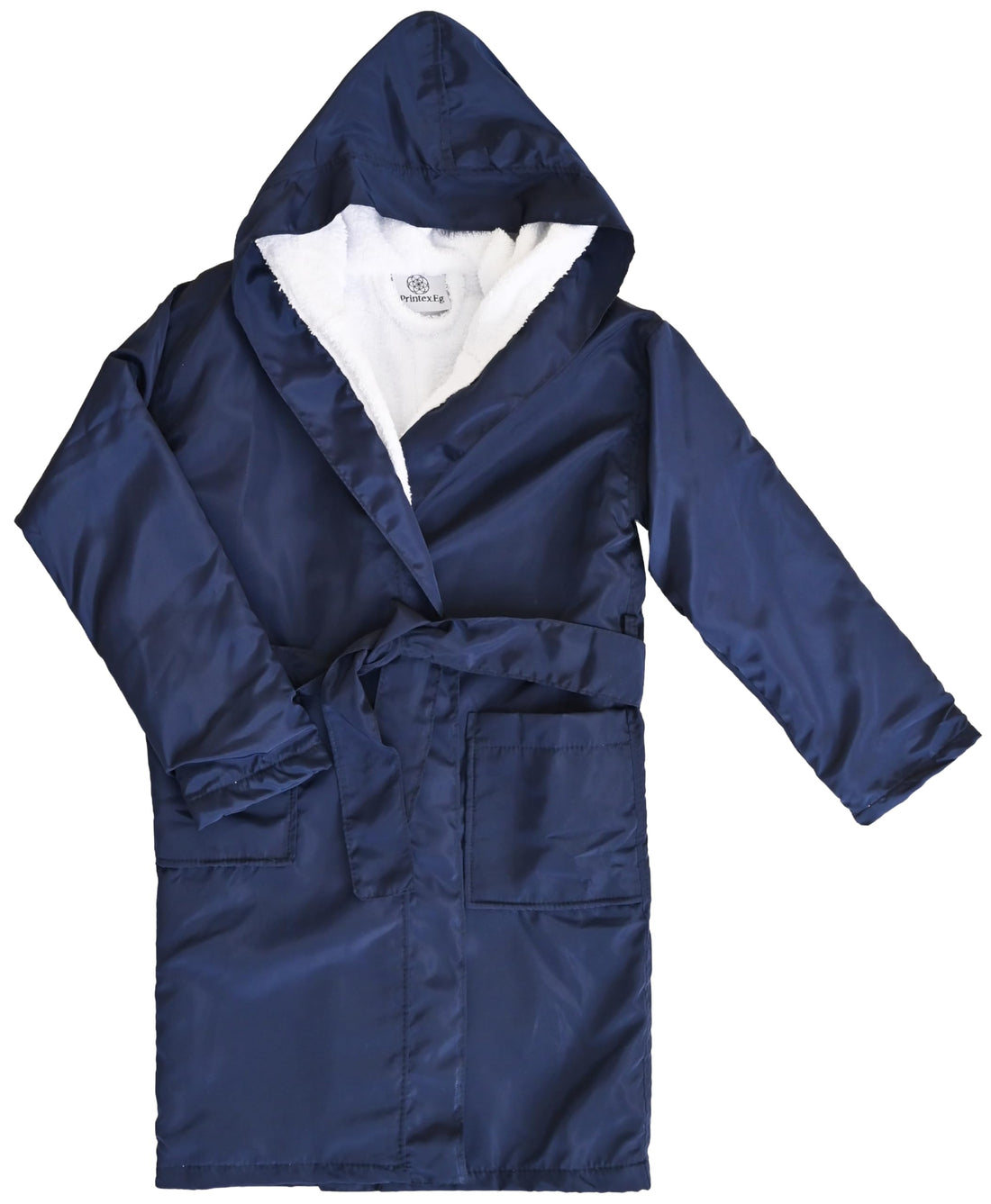 Kids Waterproof Hooded Bathrobe - Navy Blue Quilted Robe with Ultra-Absorbent Cotton Lining - Perfect for Swimming, Beach, and Bath - Waterproof & Quick-Dry.