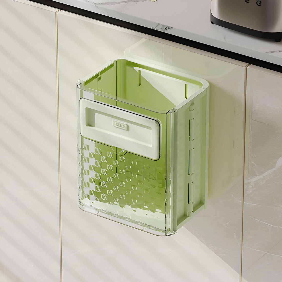 Kitchen storage basket - Hanging, multi -use garbage solution to sort the garbage efficiently and saving space (Green)