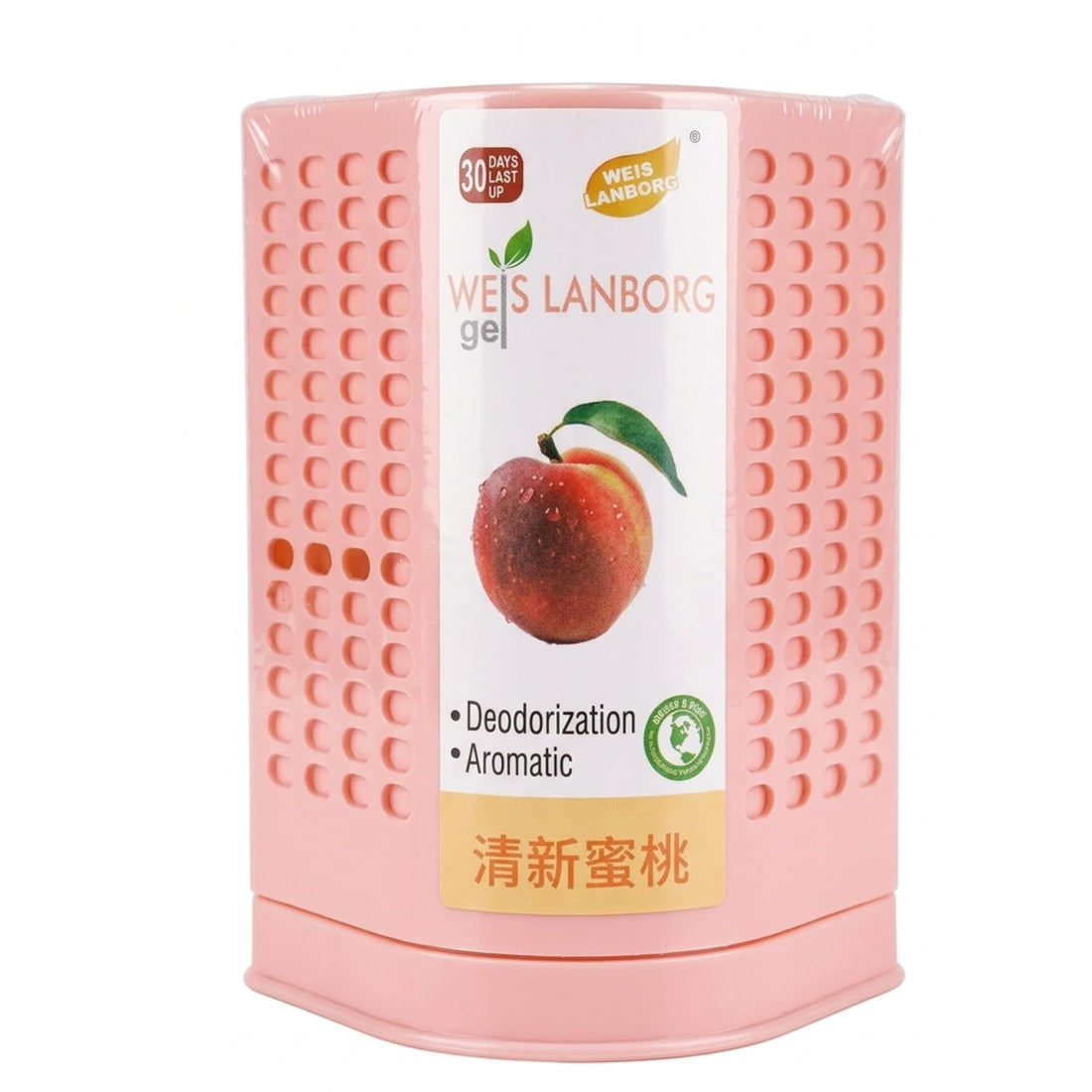 Car Air Freshener, Hanging Solid Gel Scent, Natural Long-Lasting Scents– Car Interior Freshener for Odor Removal and Aroma (Peach)