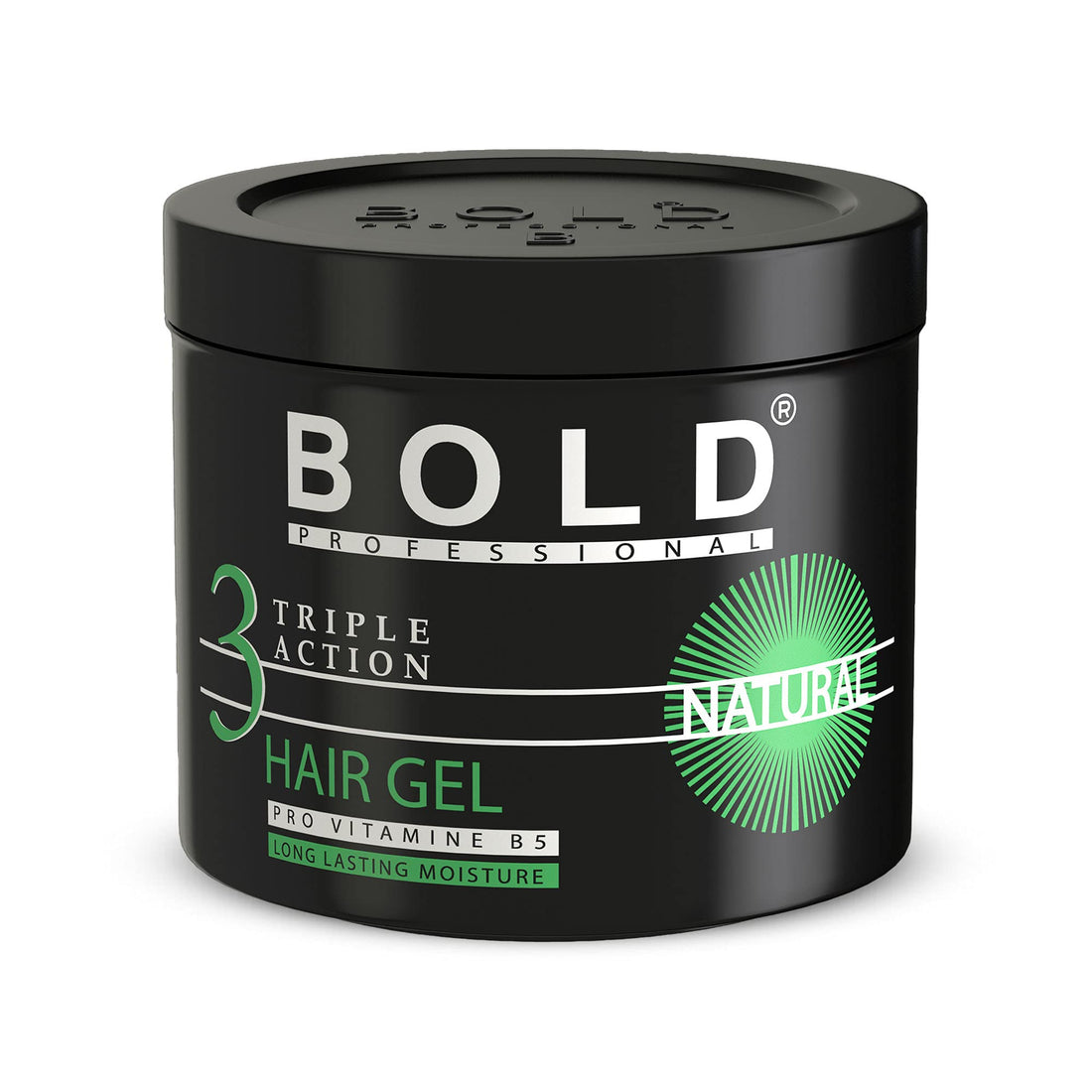 BOLD Professional Super Strong Hold Styling Gel - All Hair Types - Long Lasting Shine - Non-Flaking Formula - All Day Hold - 16.9 oz
