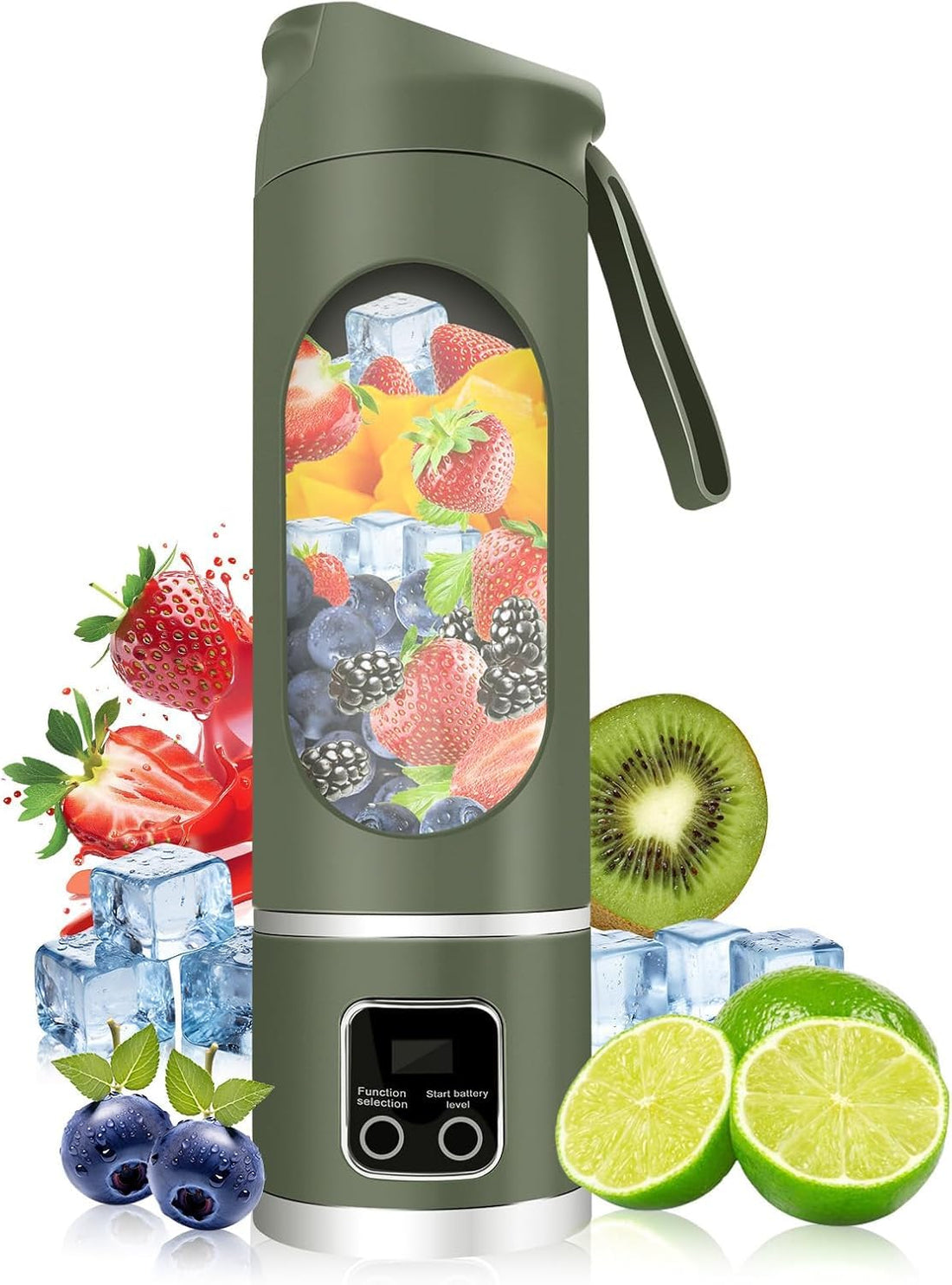 Portable Blender Electric Juicer, Personal Electric USB Juicer for Shakes and Smoothies Motor Smoothie Blender with BPA-Free, 600ML Mini Blender Portable Blender for Travel Office Camping (green)