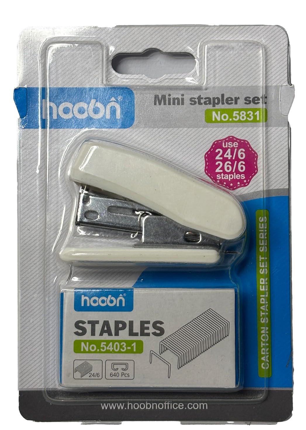 Mini Stapler Set – Compact Portable Metal Stapler for Office, School, Home, or Travel (White)