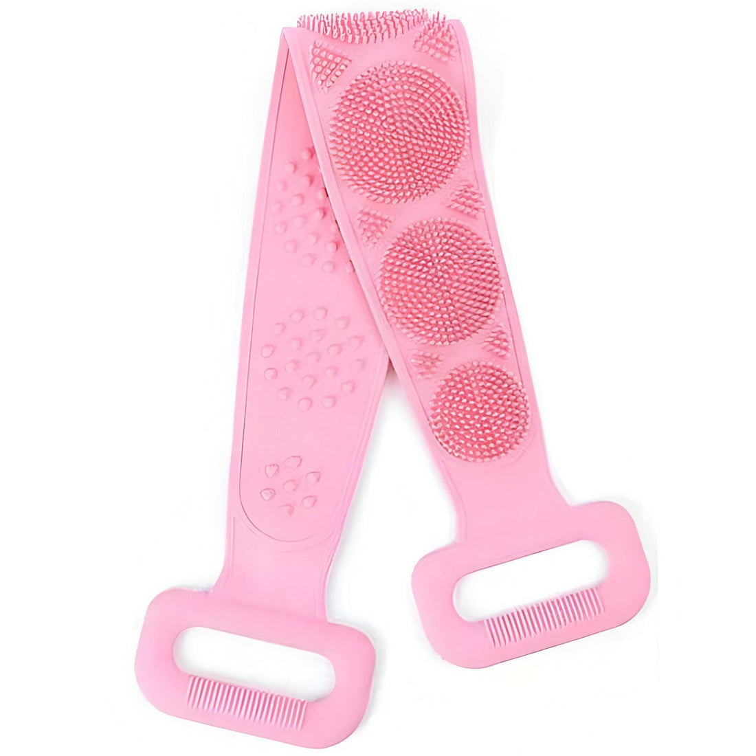 Silicone Body Back Scrubber Double-Sided Deep Tissue Massage Tool, Exfoliating Belt for Shower Dead Skin Removal, Easy to Clean, Rich Foam for Both Men and Women