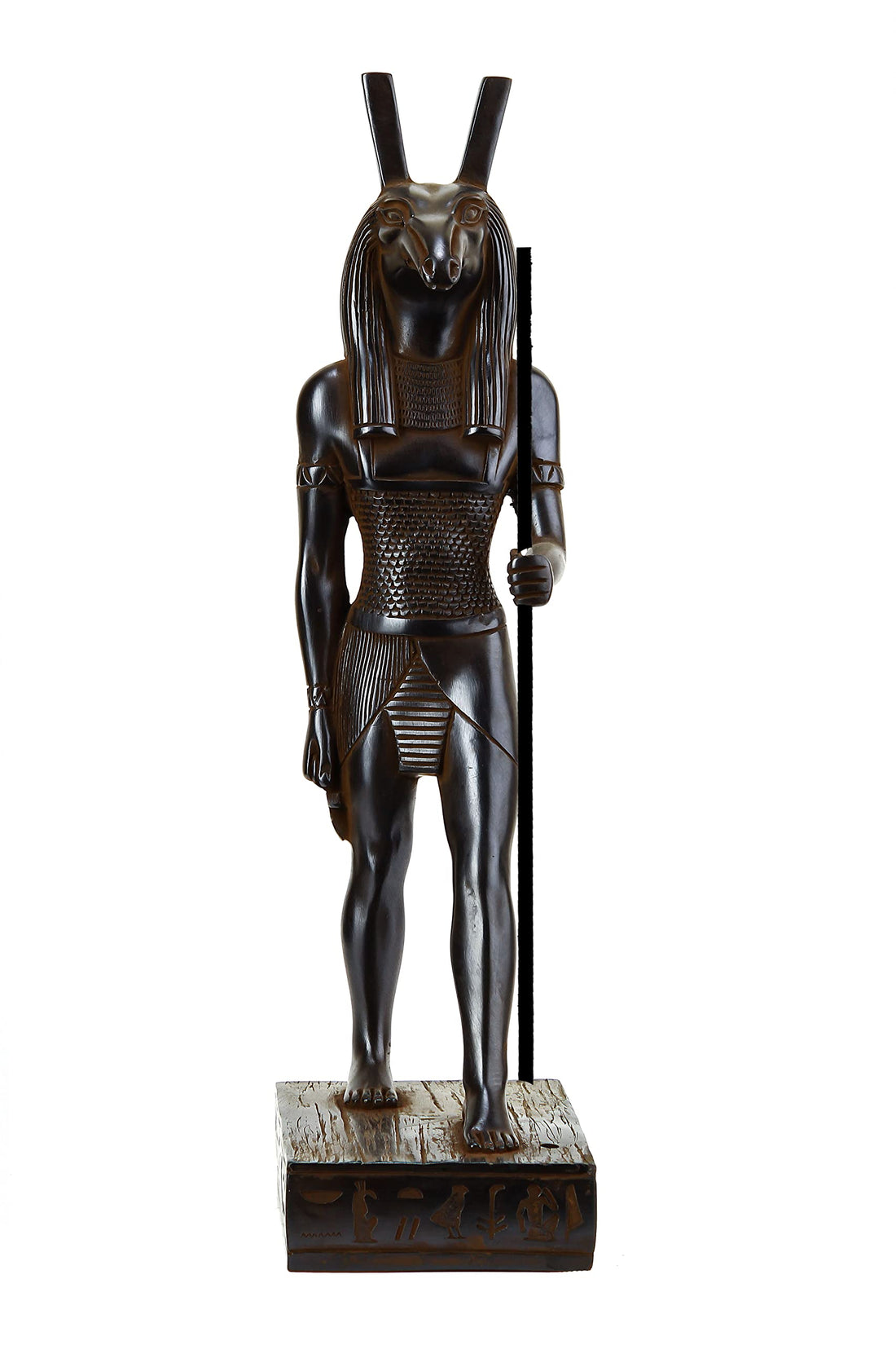 Egyptian statue of God Set (Seth) and Suetekh was the God of chaos,violence,deserts and storms he is the murderer of his brother Osiris .