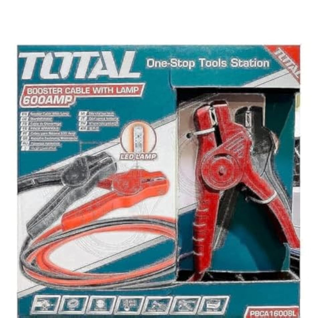 Total Car Booster Cable WITH LAMP 600AMP PBCA16008L