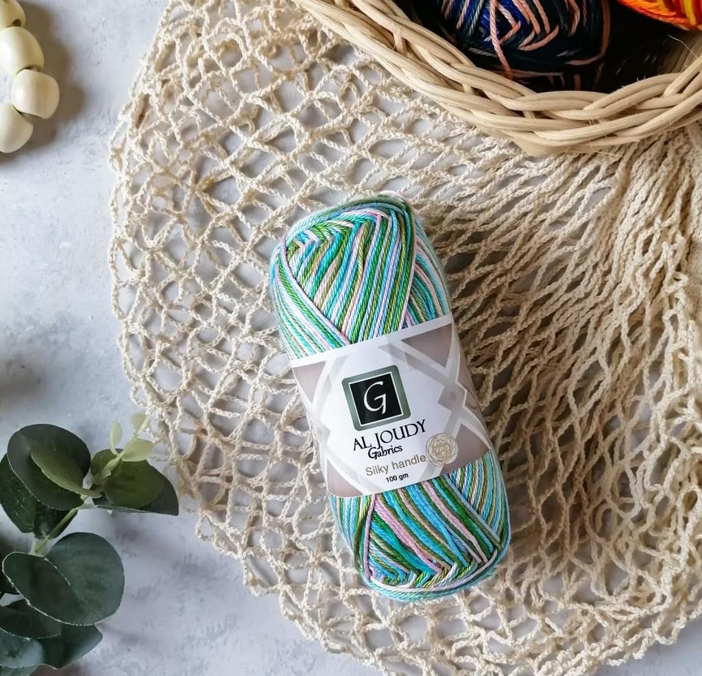 Al Joudy Crochet and Knitting Yarn – 100% Pure Egyptian Long Staple Cotton – Soft & High Quality – Suitable for Amigurumi and Crafts – 100 Grams – Multiple Colors - Code 91
