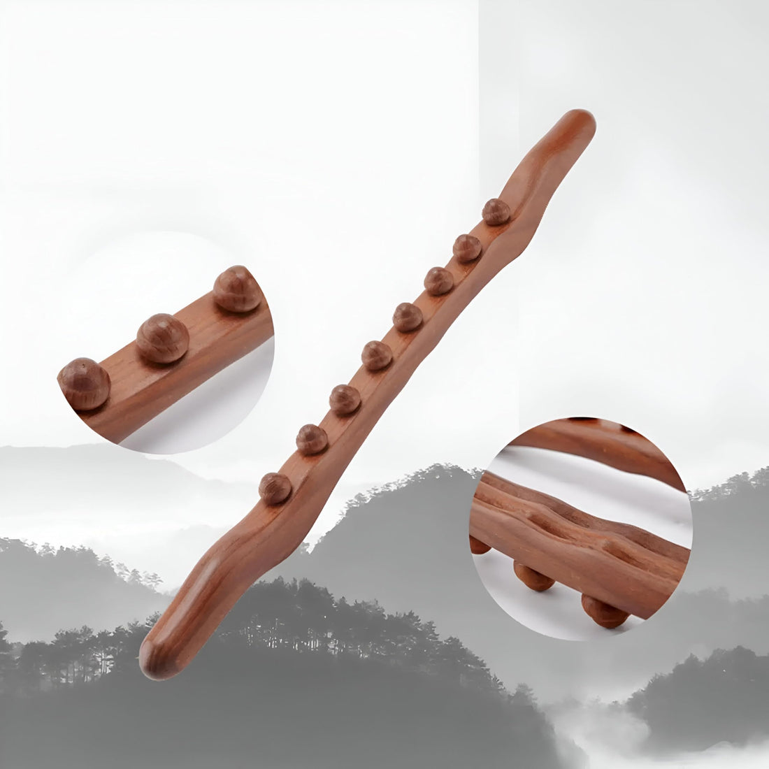 Wooden Massager - Experience the benefits of this durable wooden massager designed for cellulite reduction, body care and relaxation, making it a perfect gift for friends and family. (2 Sticks)