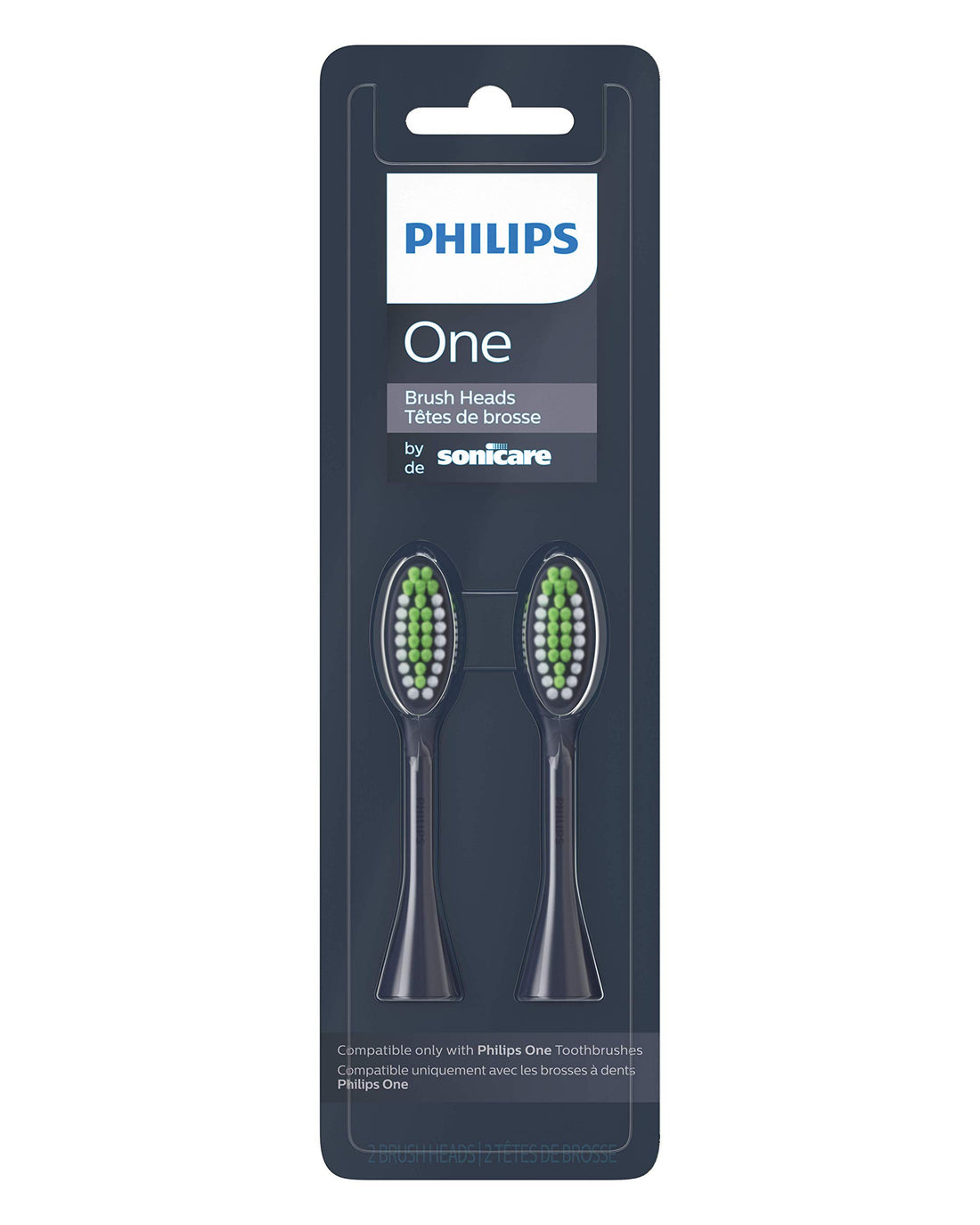 Philips One By Sonicare, 2 Brush Heads, Midnight Blue, BH1022/04