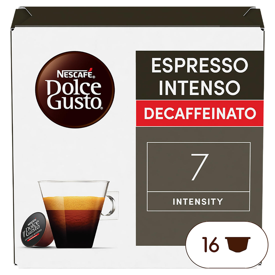 Nescafé Dolce Gusto Espresso Intenso Decaf Pods - 16 Capsules