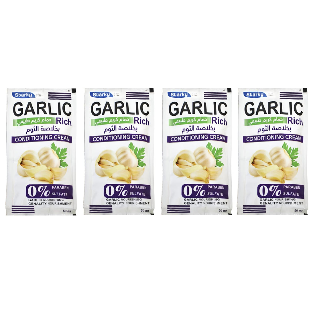 Starky Conditioning Cream With Garlic For All Hair 0% Paraben&Sulfate 50ml-4 Sheets