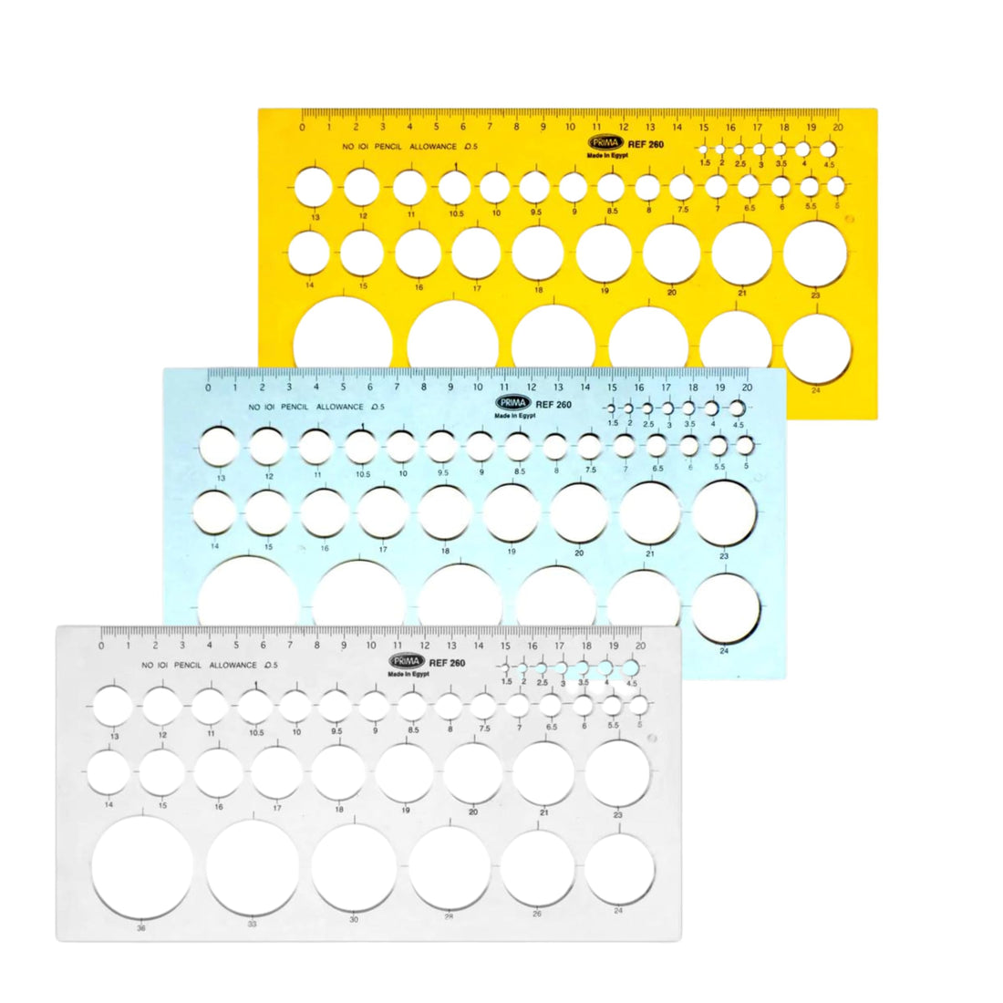 Generic 20cm Ruler With Circles Shape / Multicolor Plastic