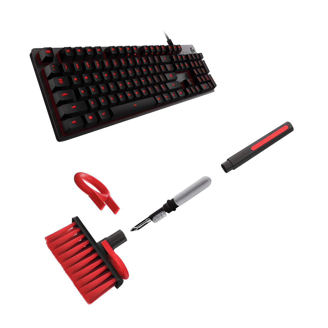 Soft Cleaning Brush 5 in 1 Multi-Function with Computer Cleaning Tool Kit (Key Remover,Flocking Sponge,Metal Pen Tip,High-Density Brush,Nylon Bristles) for Keyboards,Lens,Earphones,Laptops