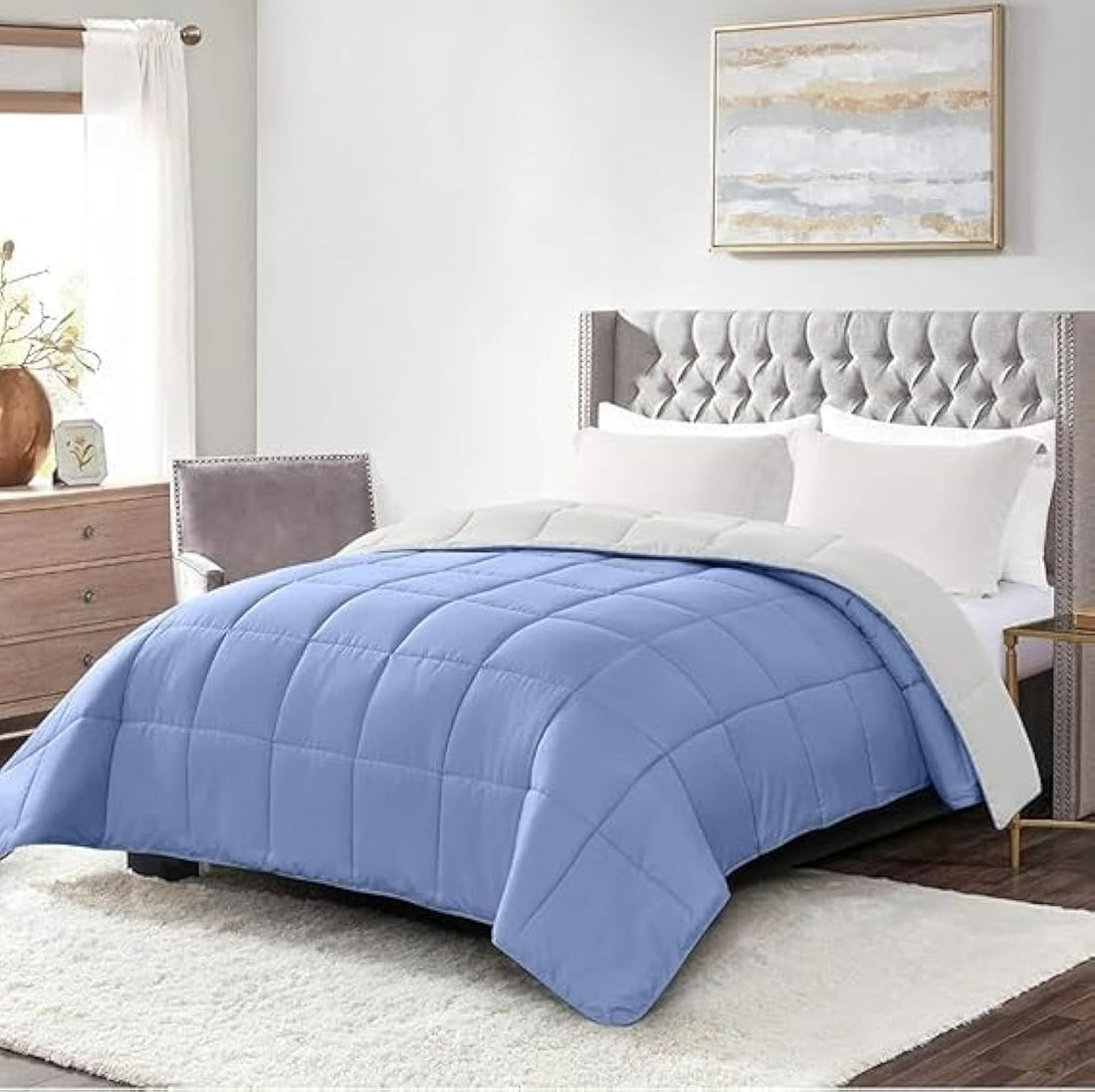 Snooze, Double face winter quilt, 180 * 200 cm, Light Blue * White