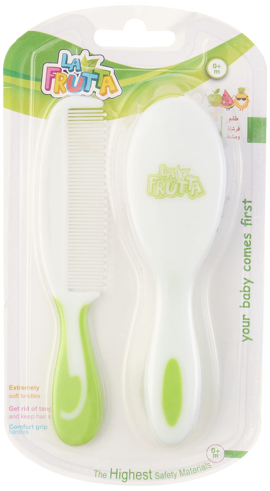 white brush and comb set