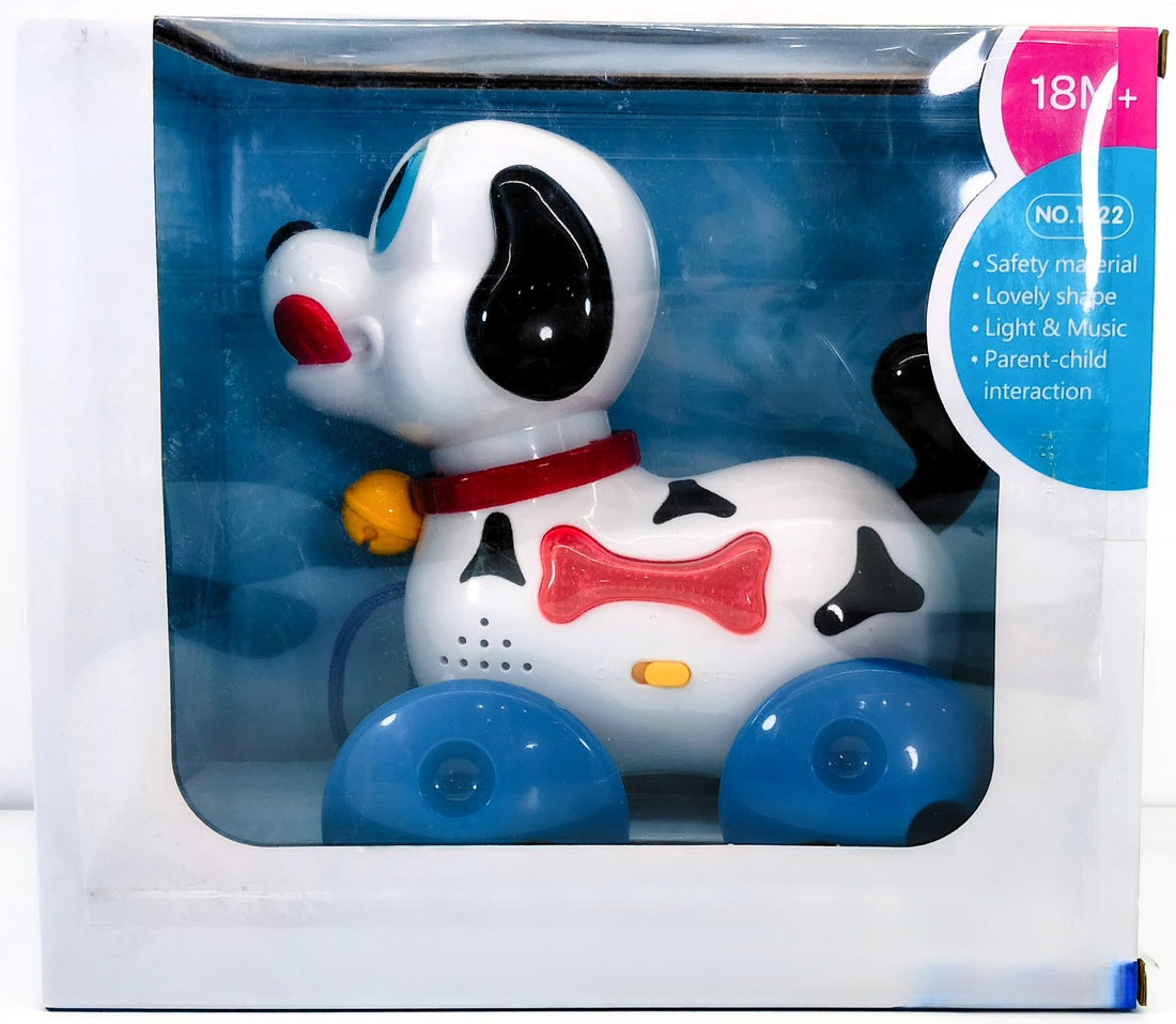 Toy Dog for 18 Months and Above, Plastic Light and Music Interactive Puppy on Wheels
