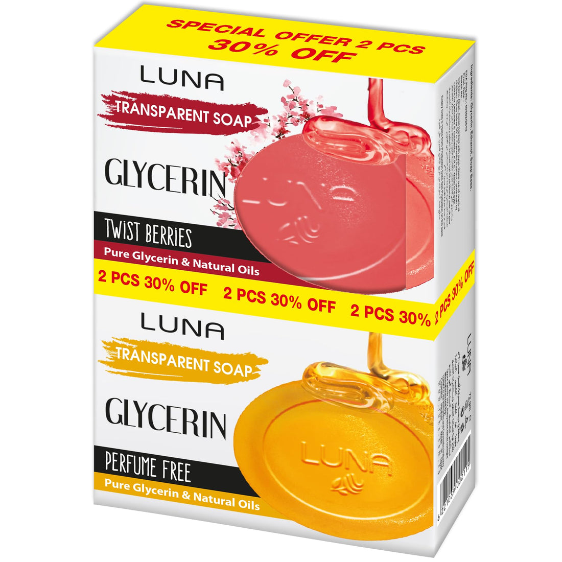 Luna Offer Glycerine Soap Pack Of Two 72Gm Twist + Fragrance Free