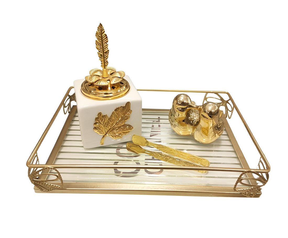 Elegant Incense Set - Luxurious 4-Piece Collection with Stylish Dish, Chic Incense Burner, Mask, and Practical Holder, Elevate Your Home Decor with a Touch of Class