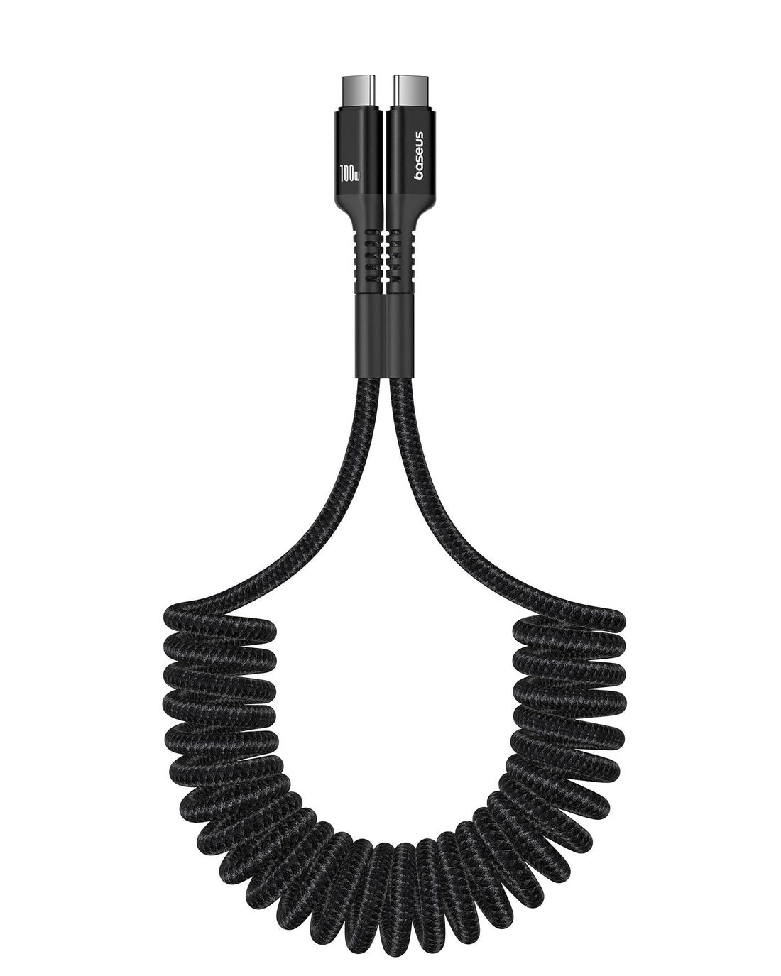 Baseus New 100W Car Cable Type C to Type-C for Apple iPhone, iPad, Samsung Galaxy, Xiaomi, Huawei, Oppo, and all other Mobiles and Tablets - 100 CM - Black