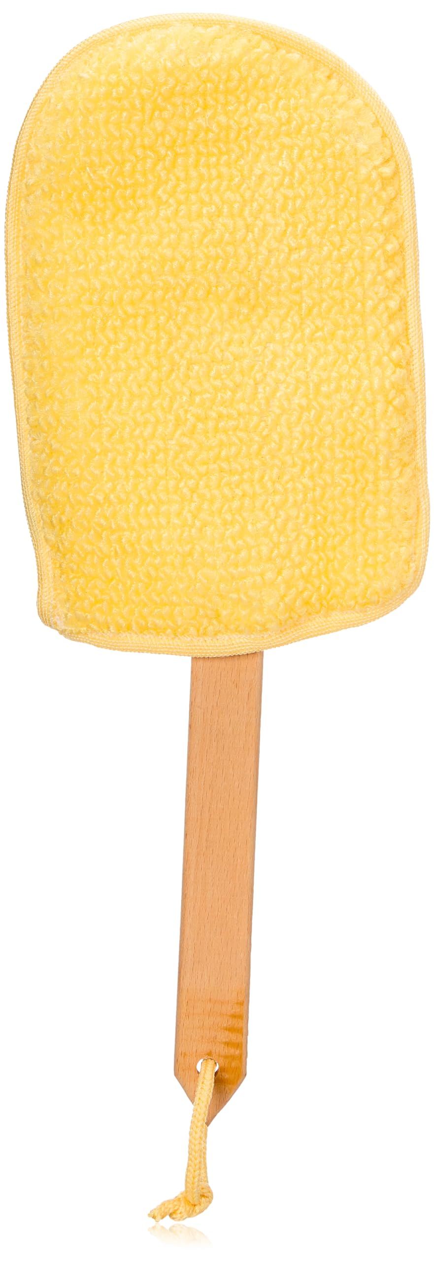 Treprof Tre-5113 Natural Oval Double-Faced Massage Loofah With Wooden Handle And Hook Strap For Bath, Spa, And Shower – Beige – Pack Of 1