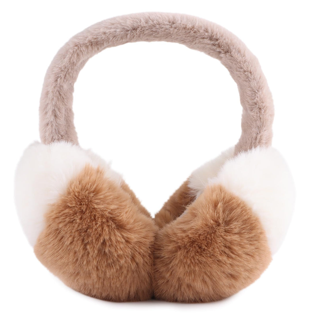 NALACAL Women Winter Ear Muffs, Foldable Faux Fur Ear Warmers, Girls Warmer Fleece Lining Ear Covers, Cold Weather Fluffy Warm Plush Ear Covers