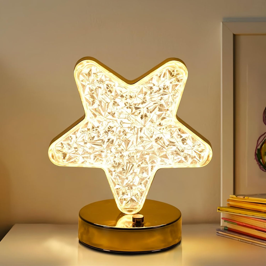 Table Lamp, Rechargeable Star Lamp, Ramadan Decorations, Eid Decorations, Dimmable Bedside Lamps, USB Night Light, Bedroom Lamp, Kids Lamp, Gifts for Women, Valentines Gifts for Her