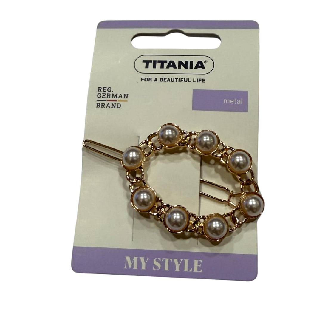 Titania 8297 Metal Side Hair Clips, 5.5 cm Length, Gold