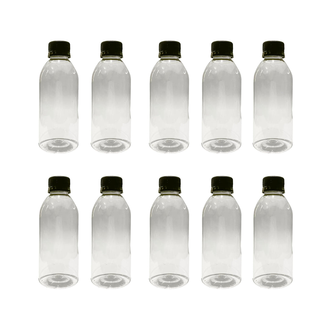 10 Clear Plastic Bottles 125ml – Ideal for Oils, Perfumes & Cosmetic Packaging