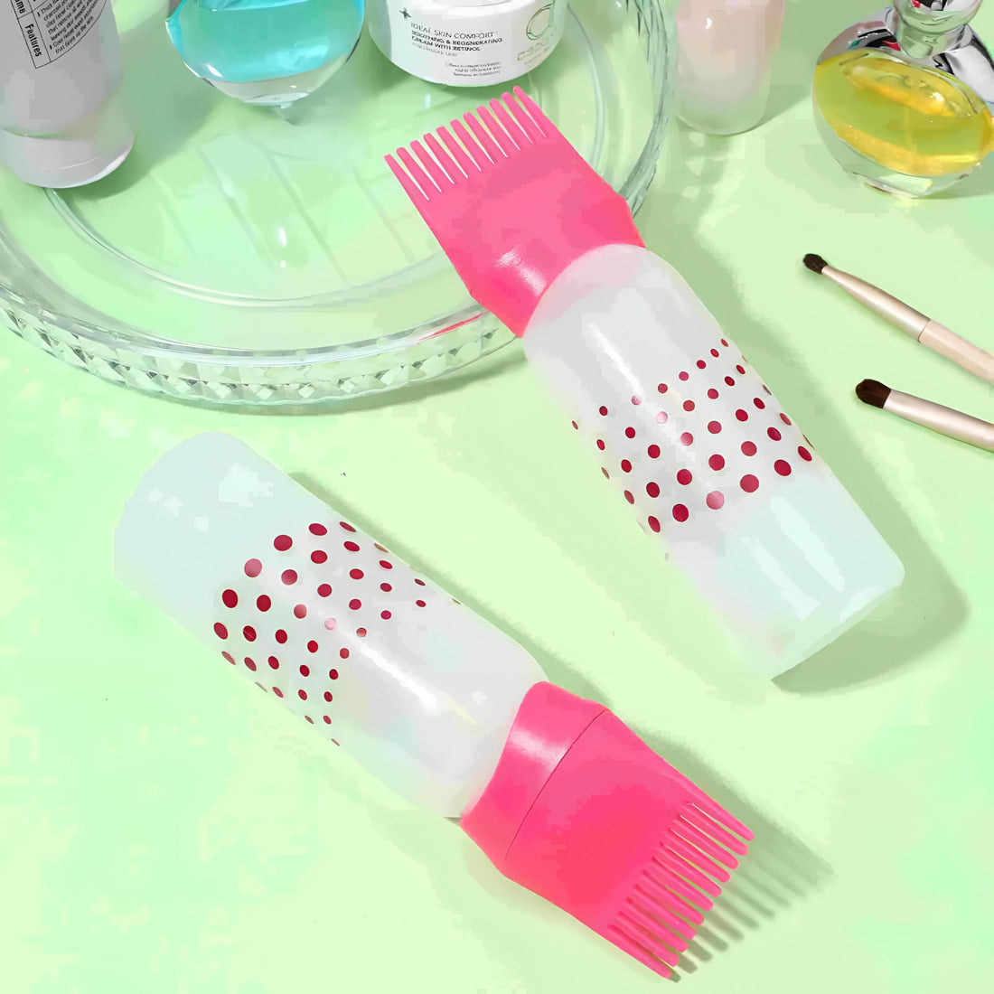 Improve Hair Color with Lightweight Oil Bottle | Scalp Massage Promotes Perfect Hair Dye Experience (2 Bottles)