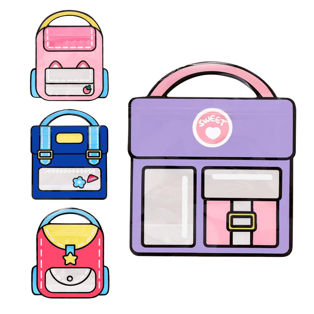 20 PCS Bulk Gift Bags For Kids Birthday Party Supplies, Small Goodie Bags for Kids With Handles, Cute Party Favor Bags, Seal Plastic Children Gift Wrap Bags With Resealable Ziplock Seal