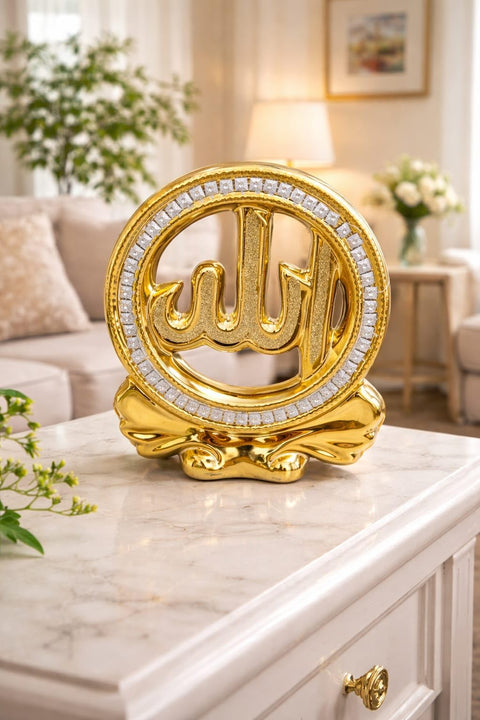 Premium Porcelain Islamic Decor Figurine – Gold and Silver Decor for Table or Shelf – Elegant Islamic Masterpiece for Home & Office – Unique Gift Multiple Shapes and Colors (Model 1)