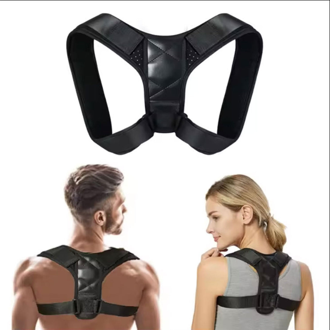 Posture Corrector for Men and Women, Adjustable Upper Back Brace, Muscle Memory Support Straightener, Providing Pain Relief from Neck, Shoulder, and Upper and Lower Back, Large-X Large(30''-43'')